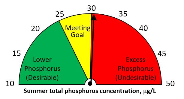 Summer 2020 total phosphorus = 30.35 ug/L